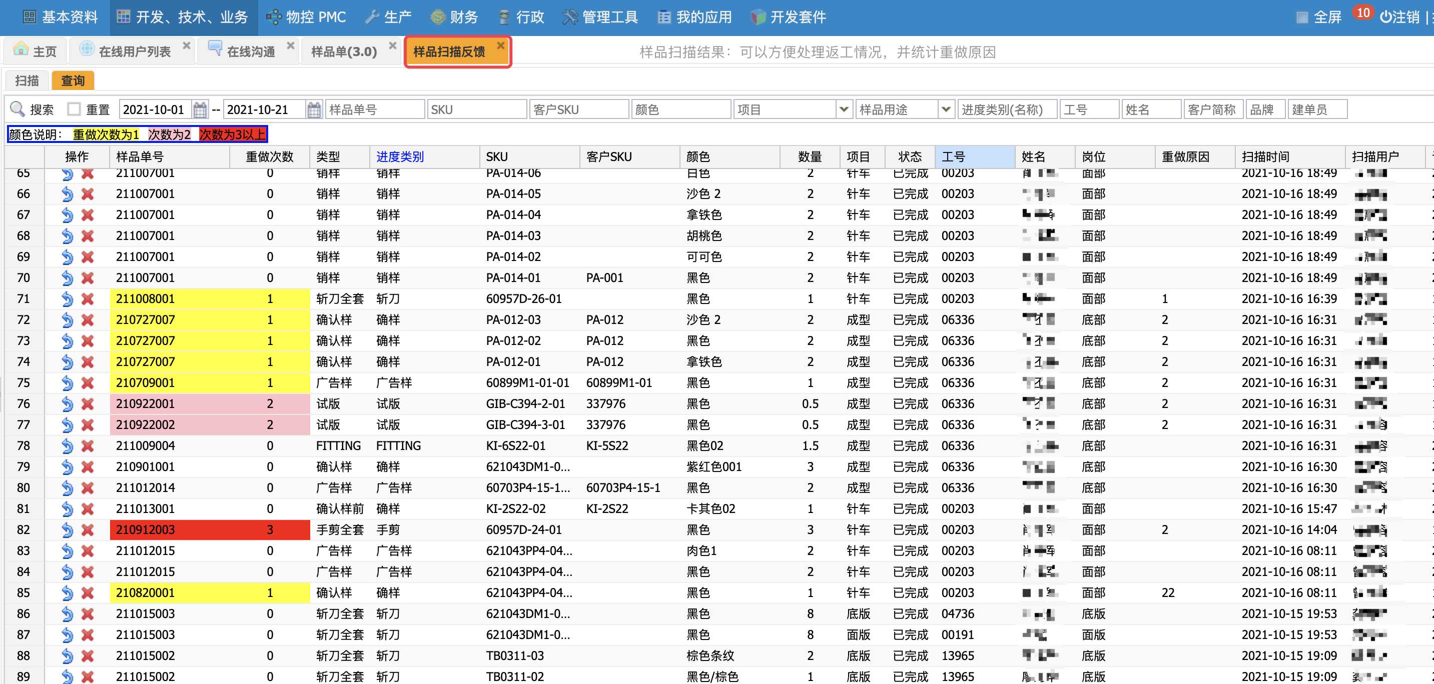 X-ERP樣品掃描結(jié)果